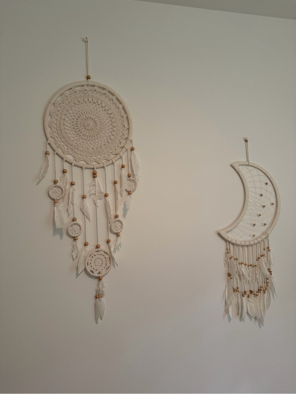 Boho Cream Macramé Dreamcatcher Wall Hanging